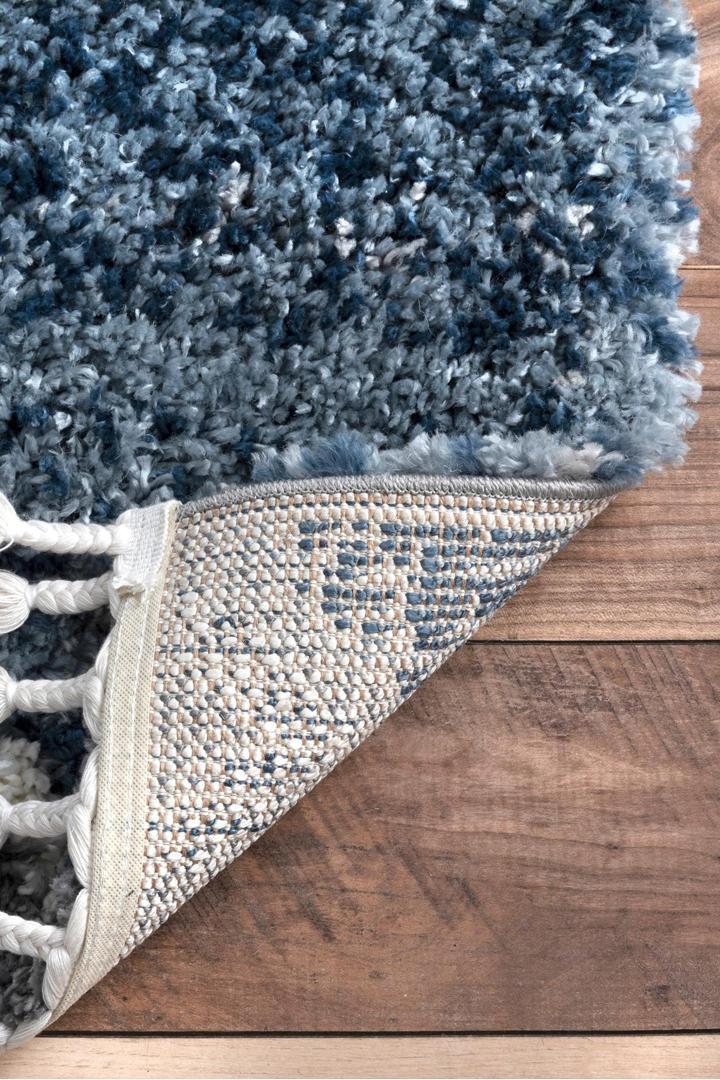 Cairo Moroccan Shaggy Rug - 101 Blue