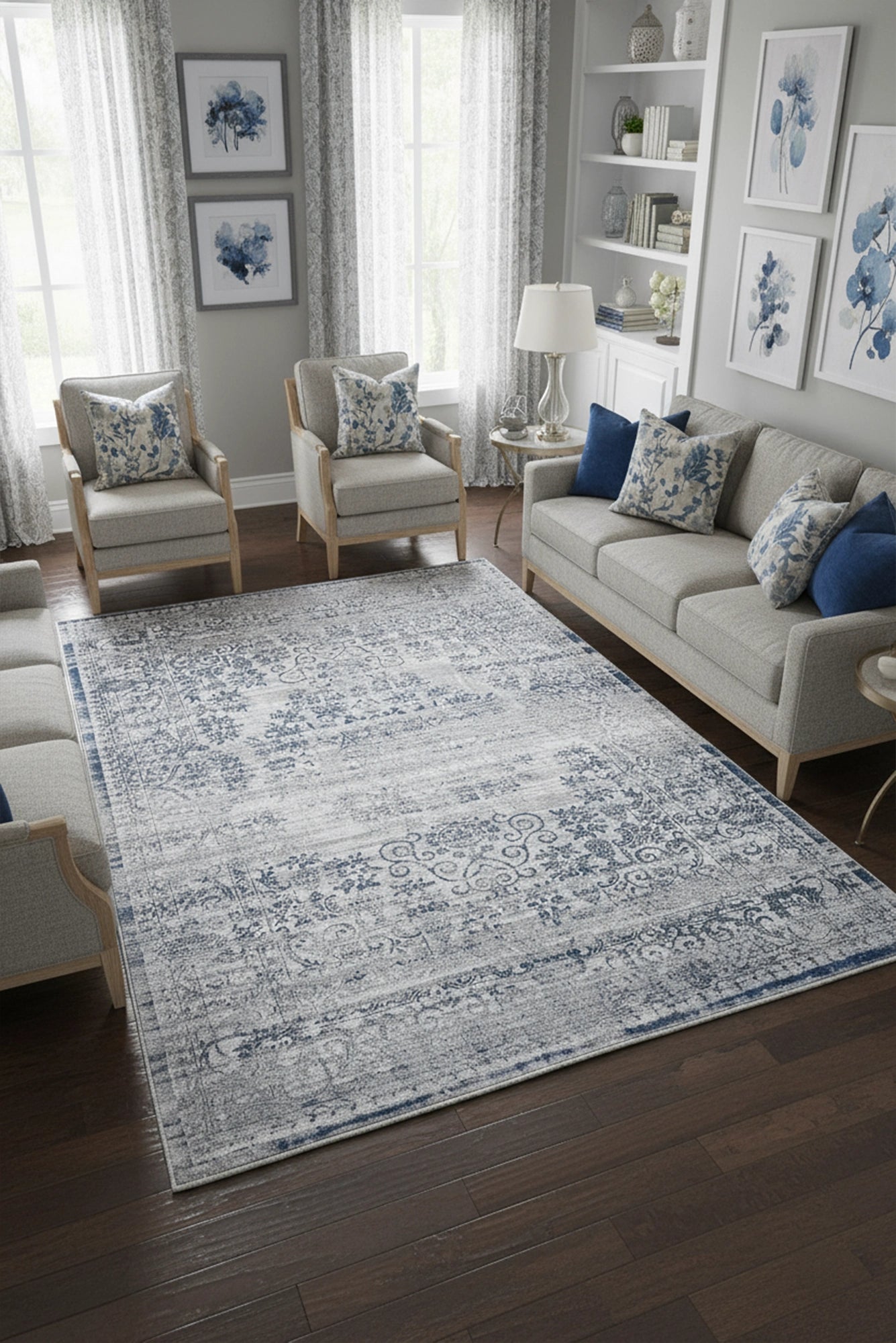 Celeste Distressed Rug - Grey 103