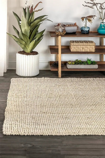 Chunky Jute Rug - 103 Bleached Tucked