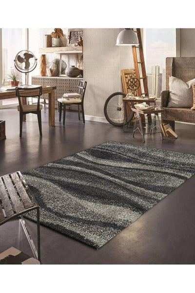 Coco Wavy Shaggy Rugs - 108 Charcoal