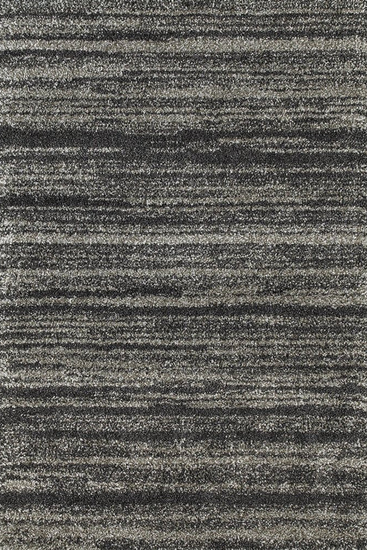 Coco Striped Shaggy Rug - 107 Charcoal