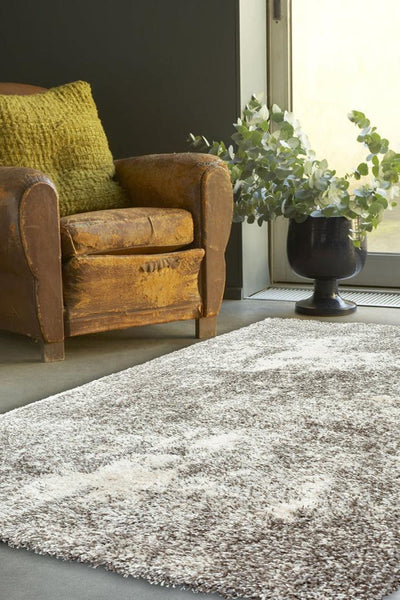 Coco Abstract Shaggy Rug - 101 Grey