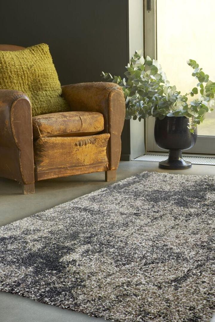 Coco Abstract Shaggy Rug - 102 Charcoal