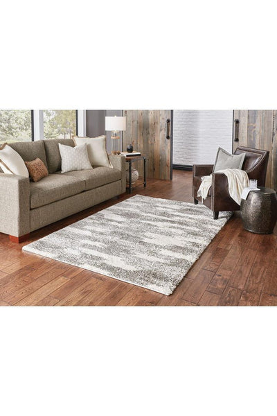 Coco Abstract Shaggy Rug - 103 Grey