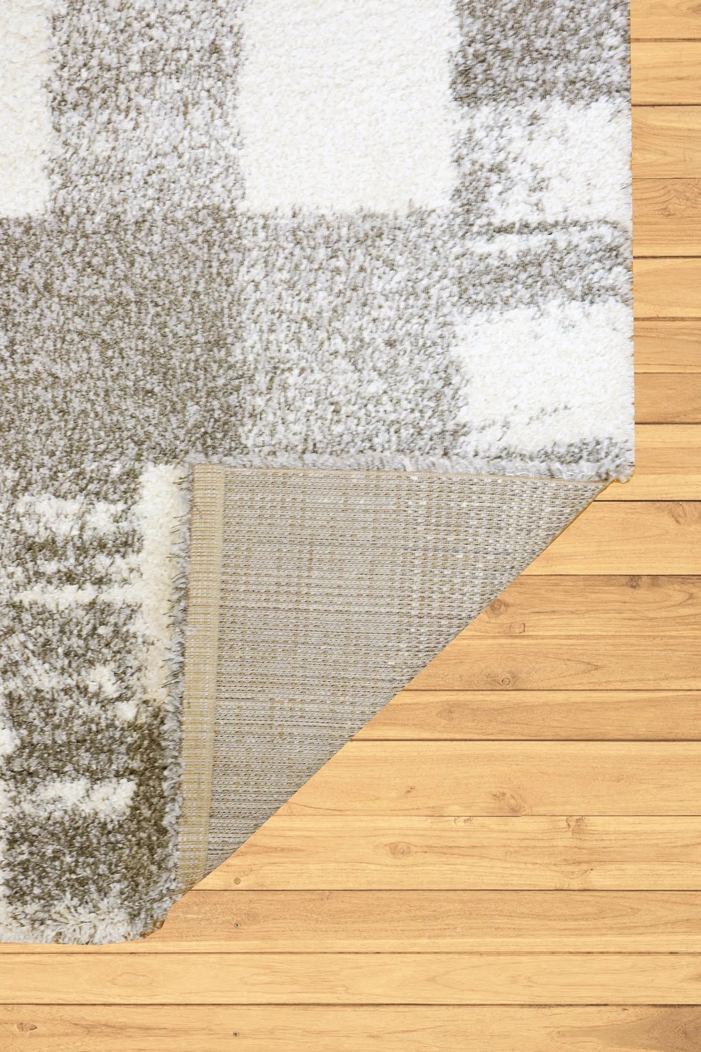 Coco Square Pattern Shaggy Rug - 107 Grey