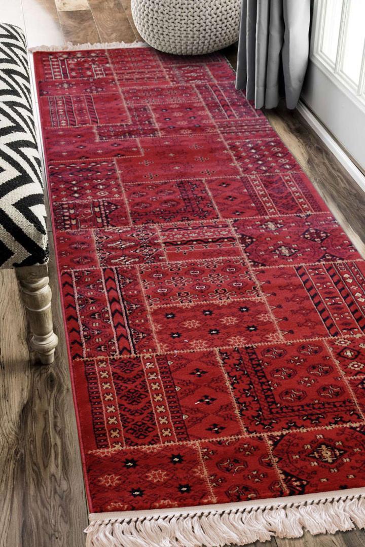 Afghan Traditional Geometric Rug - 3081-Red | Buy Rugs Online ...