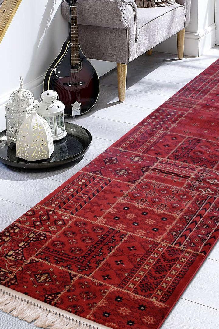 Afghan Traditional Geometric Rug - 3081-Red | Buy Rugs Online ...