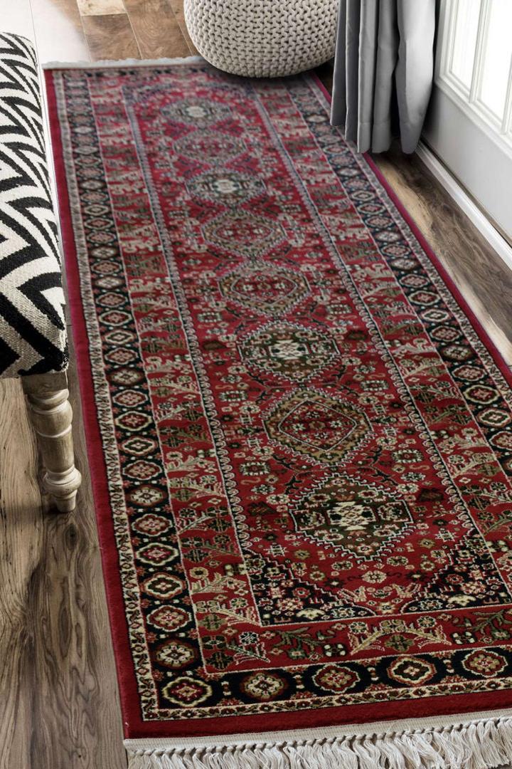 Afghan Traditional Geometric Rug - 4338-Red | Buy Rugs