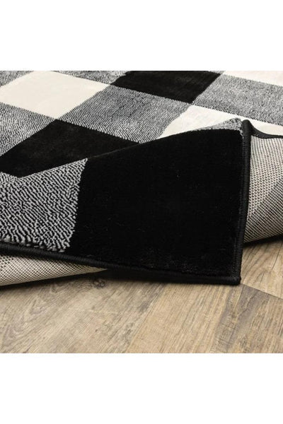 Alberto Grid Rug - 103 Black