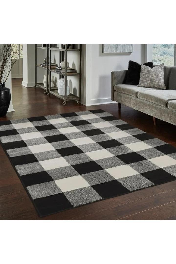 Alberto Grid Rug - 103 Black