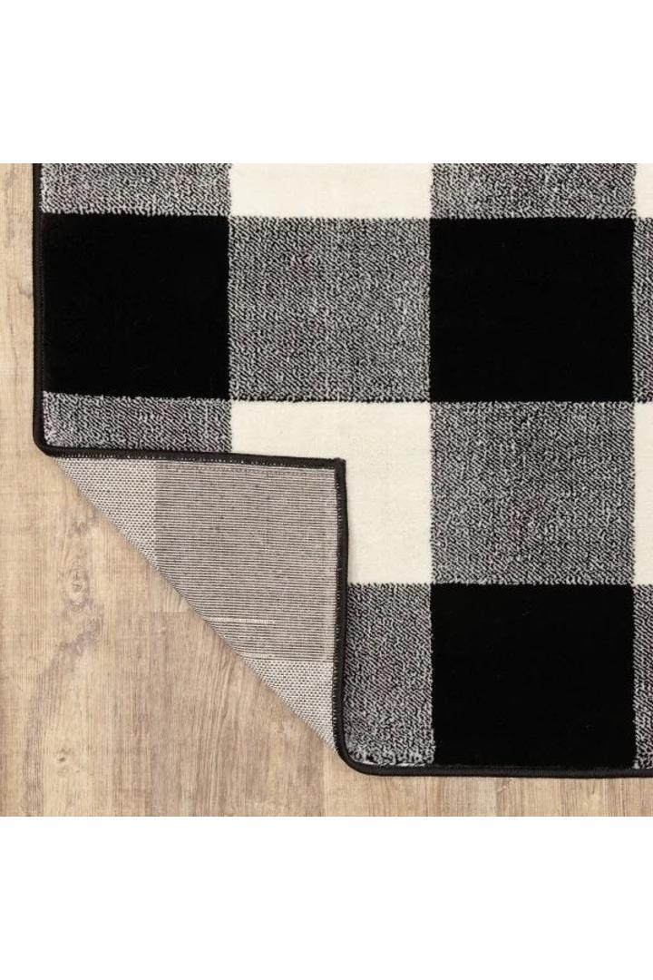 Alberto Grid Rug - 103 Black