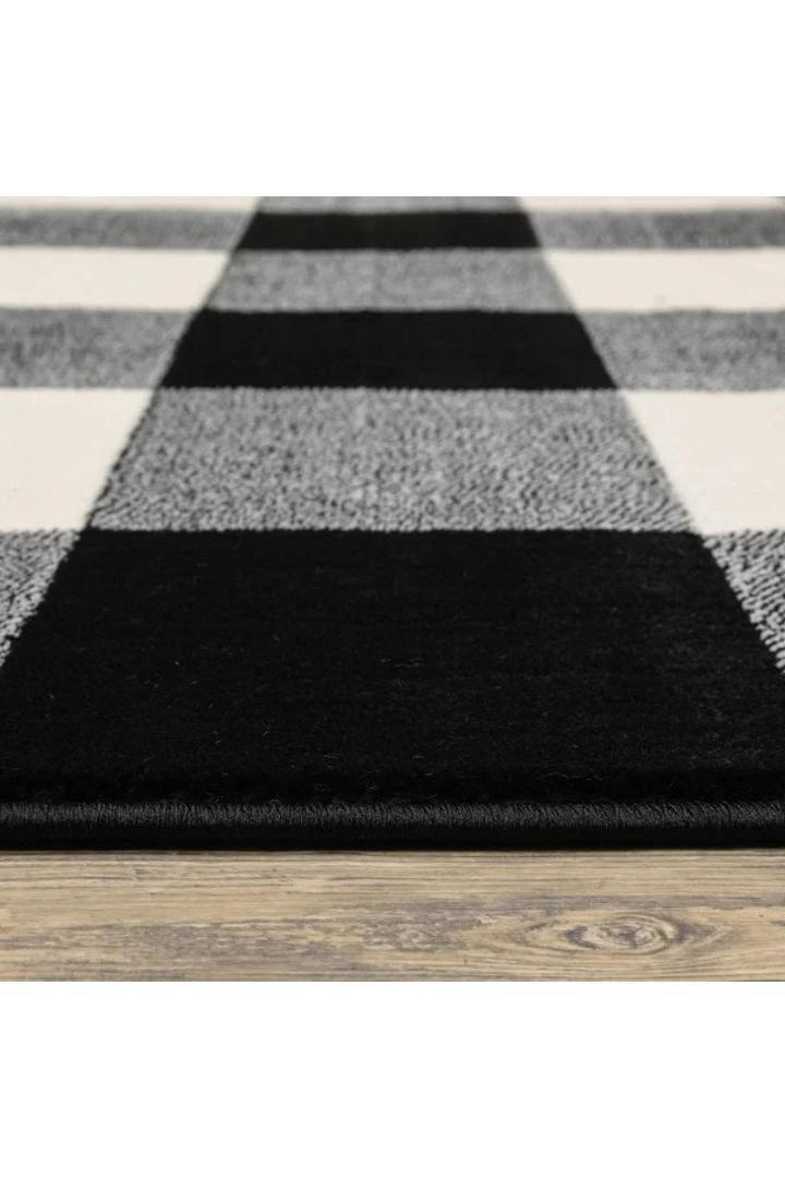 Alberto Grid Rug - 103 Black