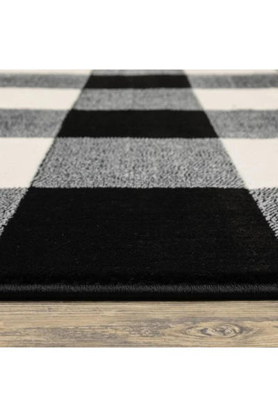 Alberto Grid Rug - 103 Black