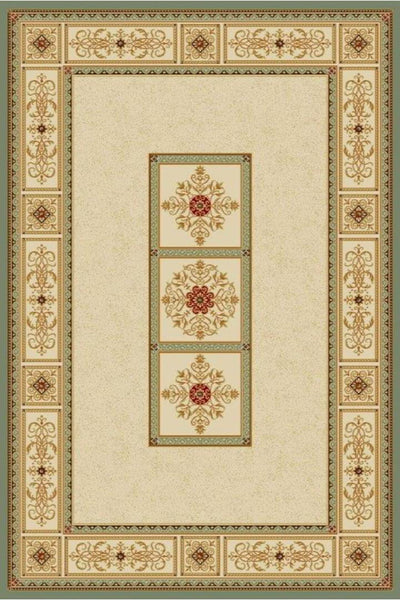 Crown Traditional Medallion Rug - 107 Green