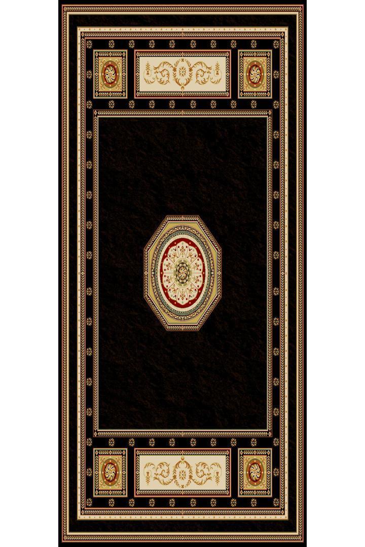 Crown Traditional Medallion Rug - 111 Black