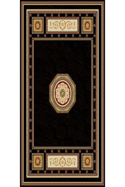 Crown Traditional Medallion Rug - 111 Black