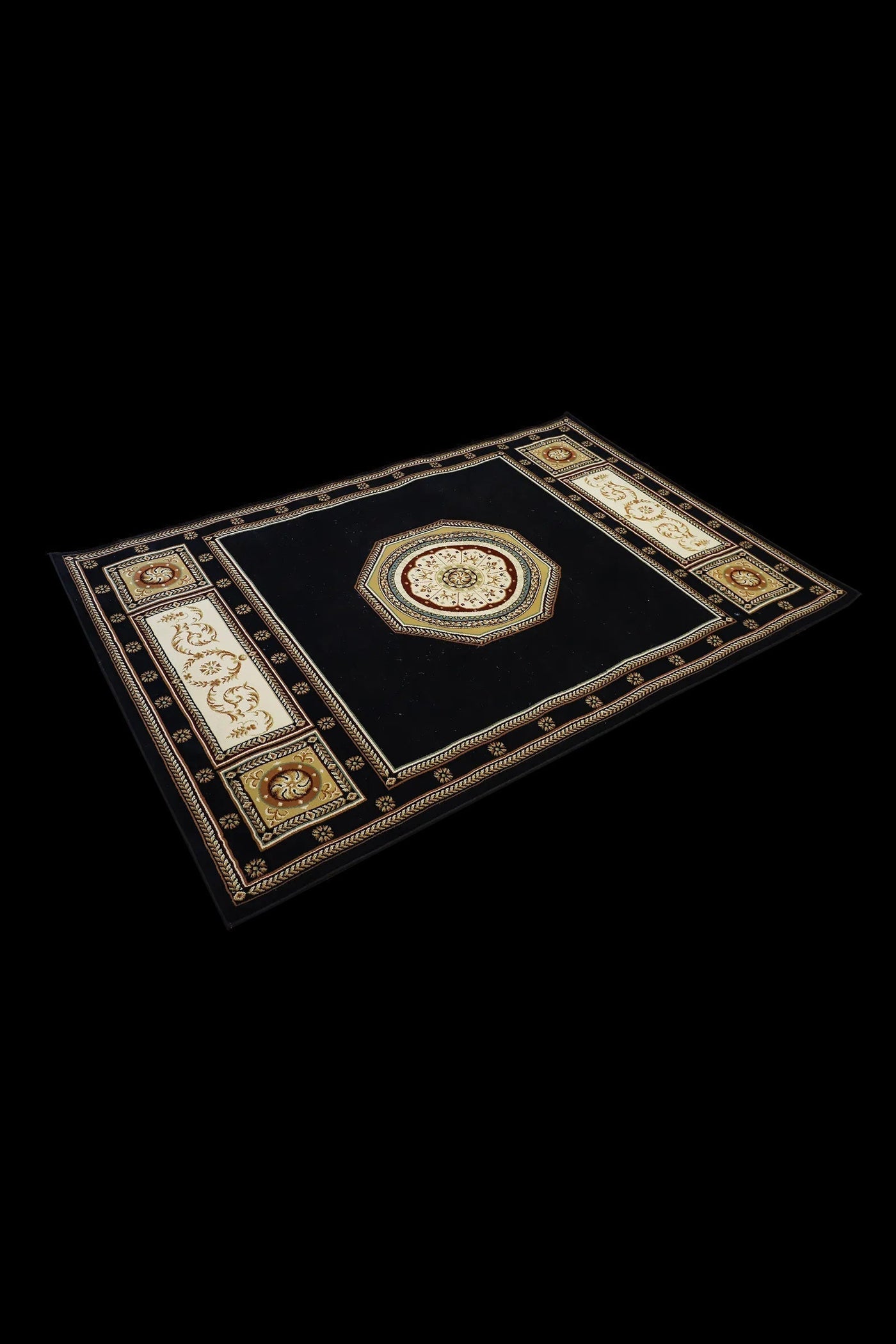 Crown Traditional Medallion Rug - 111 Black