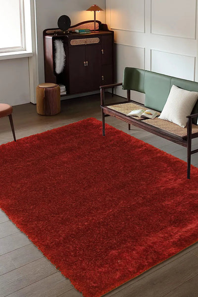 Darwin Plain Shaggy Rug - 113 Red