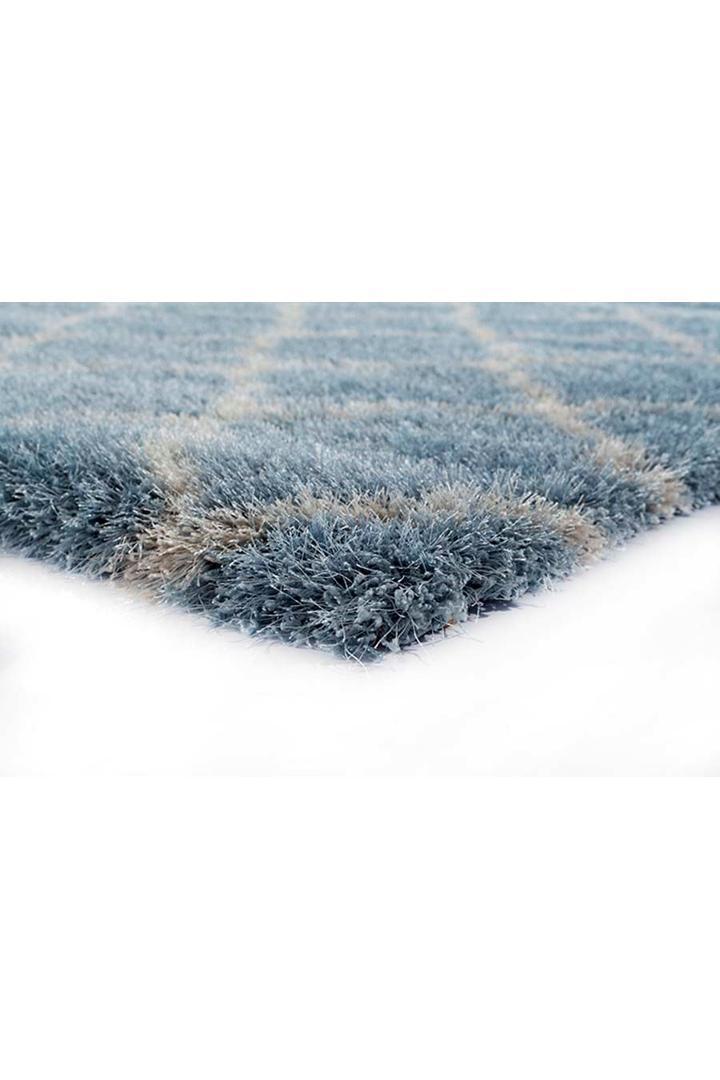 Darwin Trellis Shaggy Rug - 126 Blue