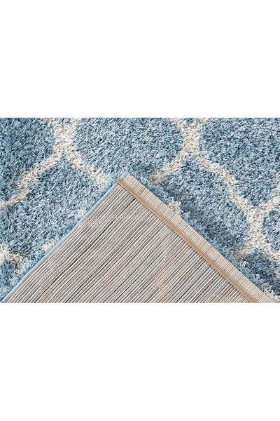 Darwin Trellis Shaggy Rug - 126 Blue