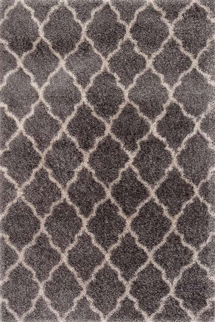 Darwin Trellis Shaggy Rug - 128 Grey