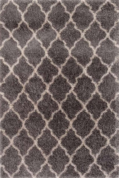 Darwin Trellis Shaggy Rug - 128 Grey