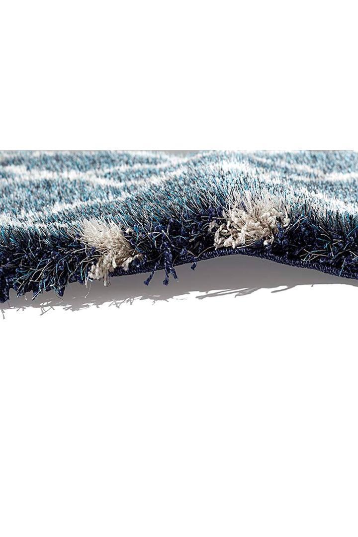 Darwin Trellis Shaggy Rug - 125 Blue