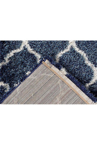 Darwin Trellis Shaggy Rug - 125 Blue