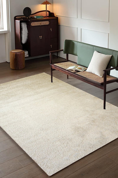 Darwin Plain Shaggy Rug - 115 Bone