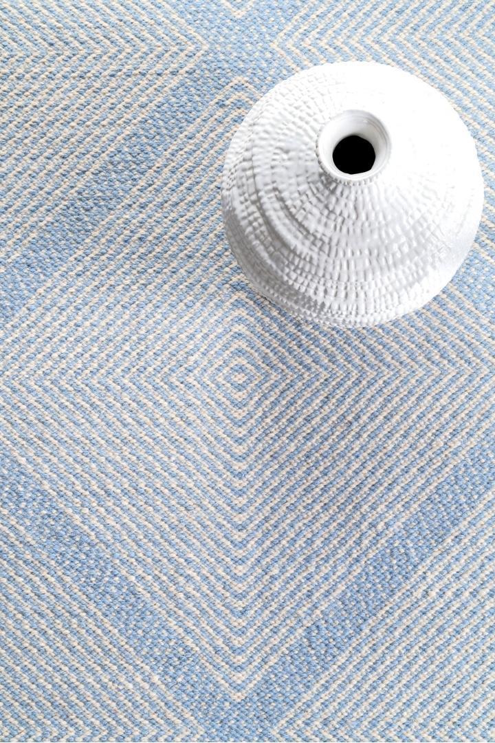 Delhi Flatweave Diamond Wool Rug -  108 Blue