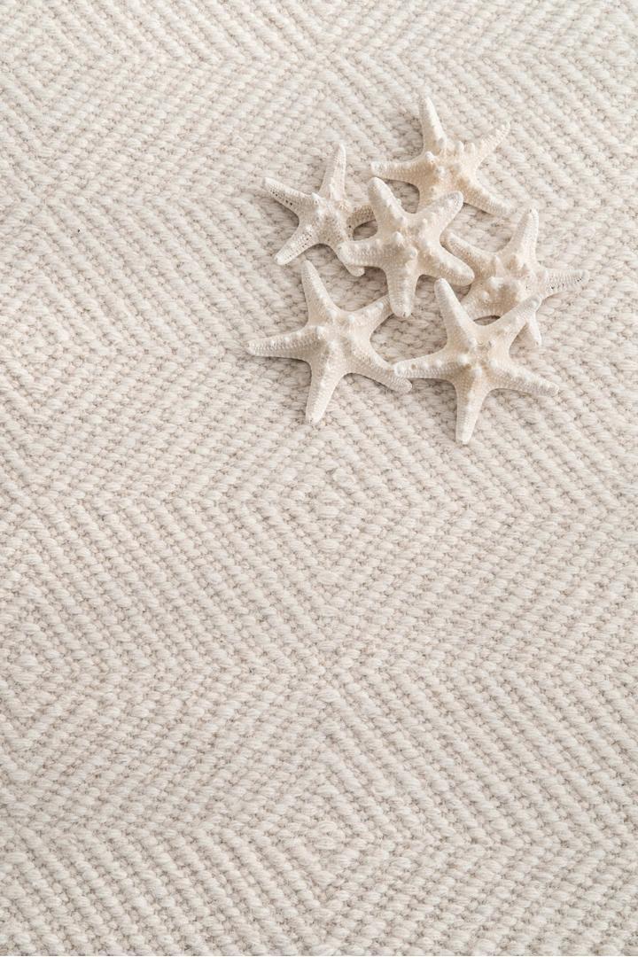 Delhi Flatweave Diamond Wool Rug -  101 Cream