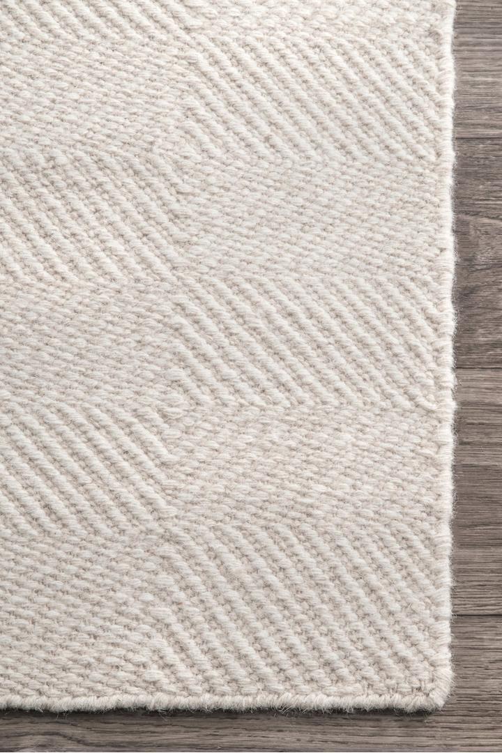 Delhi Flatweave Diamond Wool Rug -  101 Cream