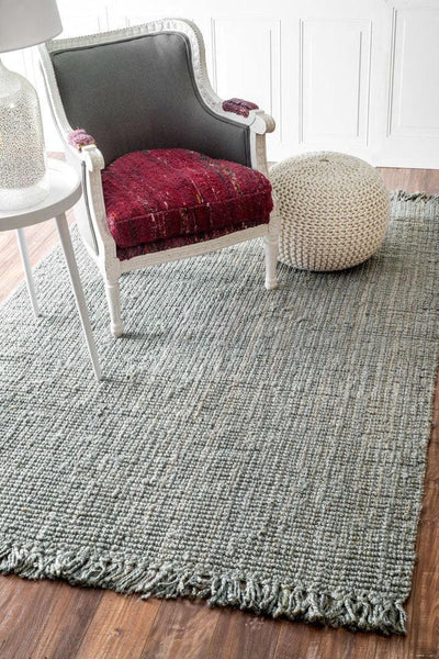 Chunky Jute Rug - 105 Dyed Fringed