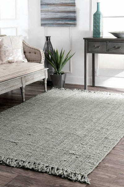 Chunky Jute Rug - 105 Dyed Fringed