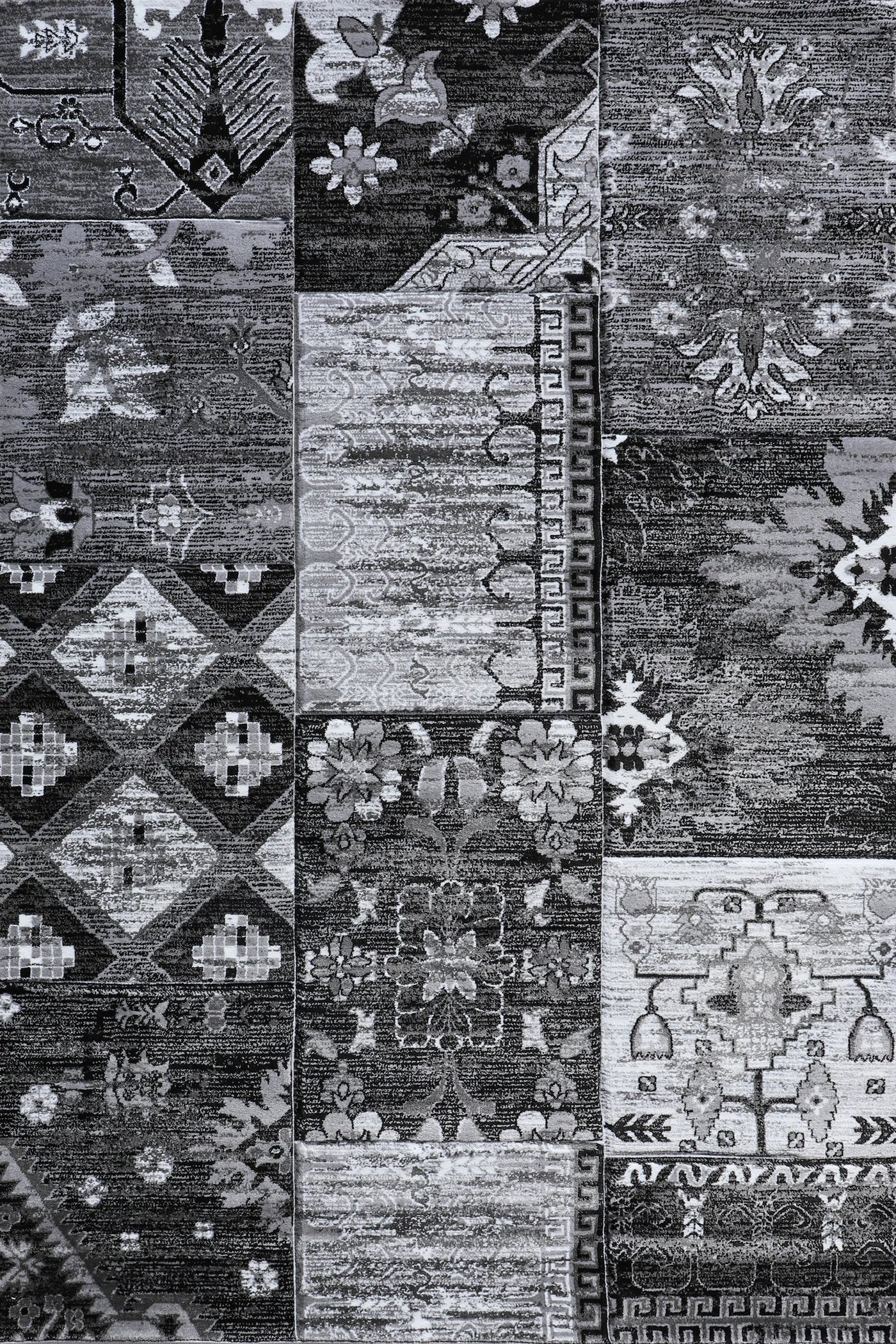 Patchwork Rug - 121 Grey