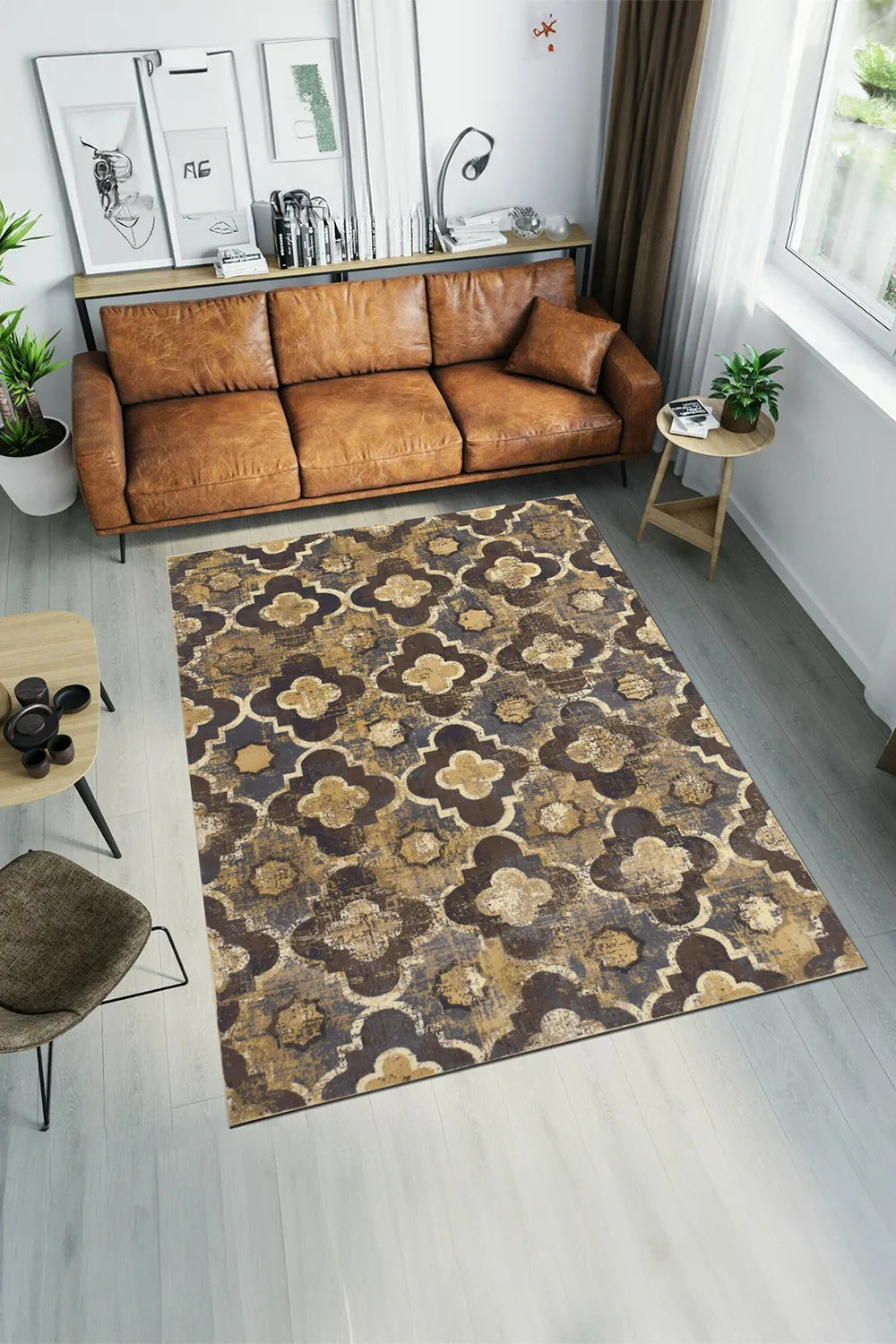 Ellie Contemporary Rug - 115 Brown