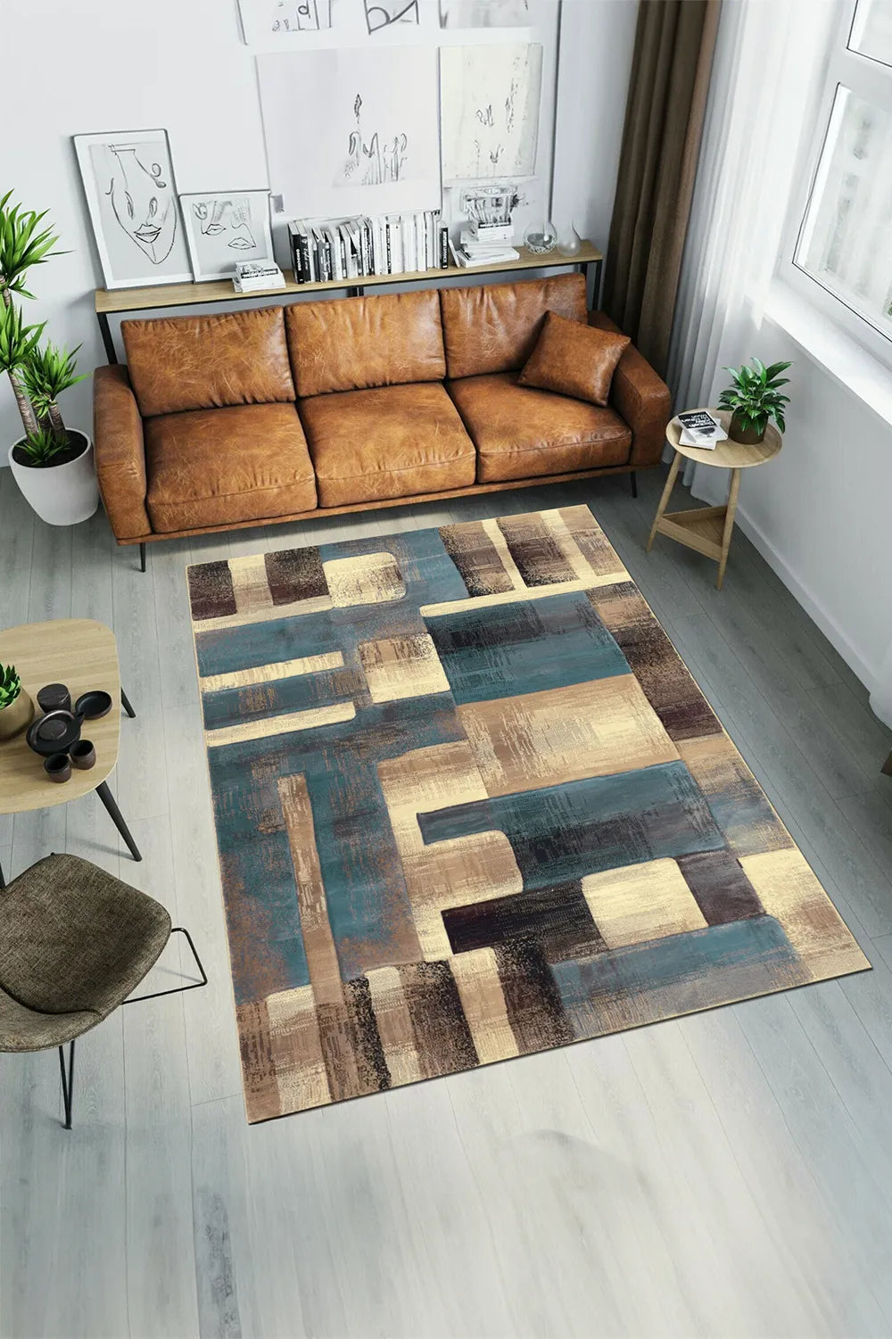 Ellie Contemporary Rug - 111 Blue