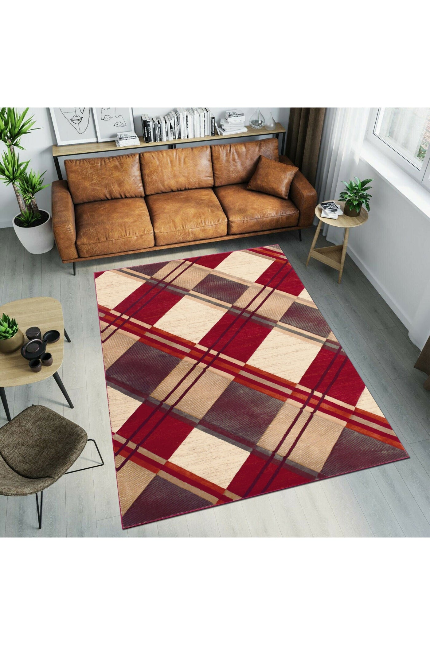 Ellie Diamond Rug - 103 Red