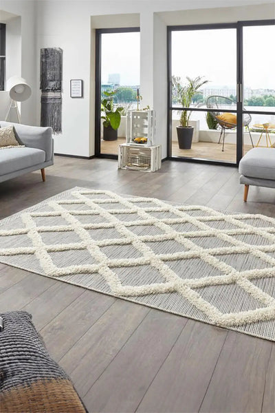 Elizabeth Geometric Rug - 104 Grey