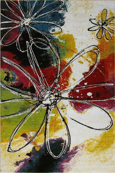 Esatto Abstract Brush strokes Rug - 107 Multicolours