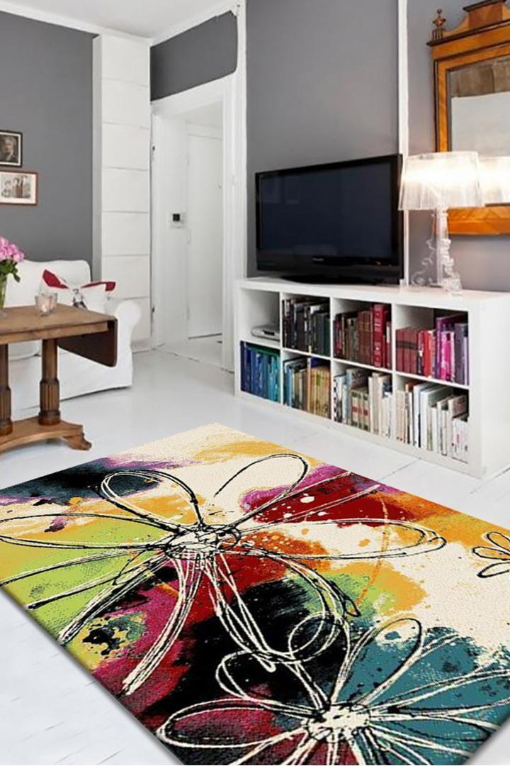 Esatto Abstract Brush strokes Rug - 107 Multicolours