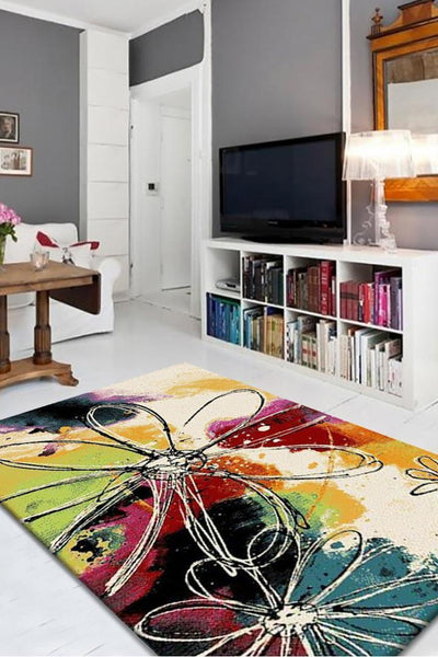 Esatto Abstract Brush strokes Rug - 107 Multicolours