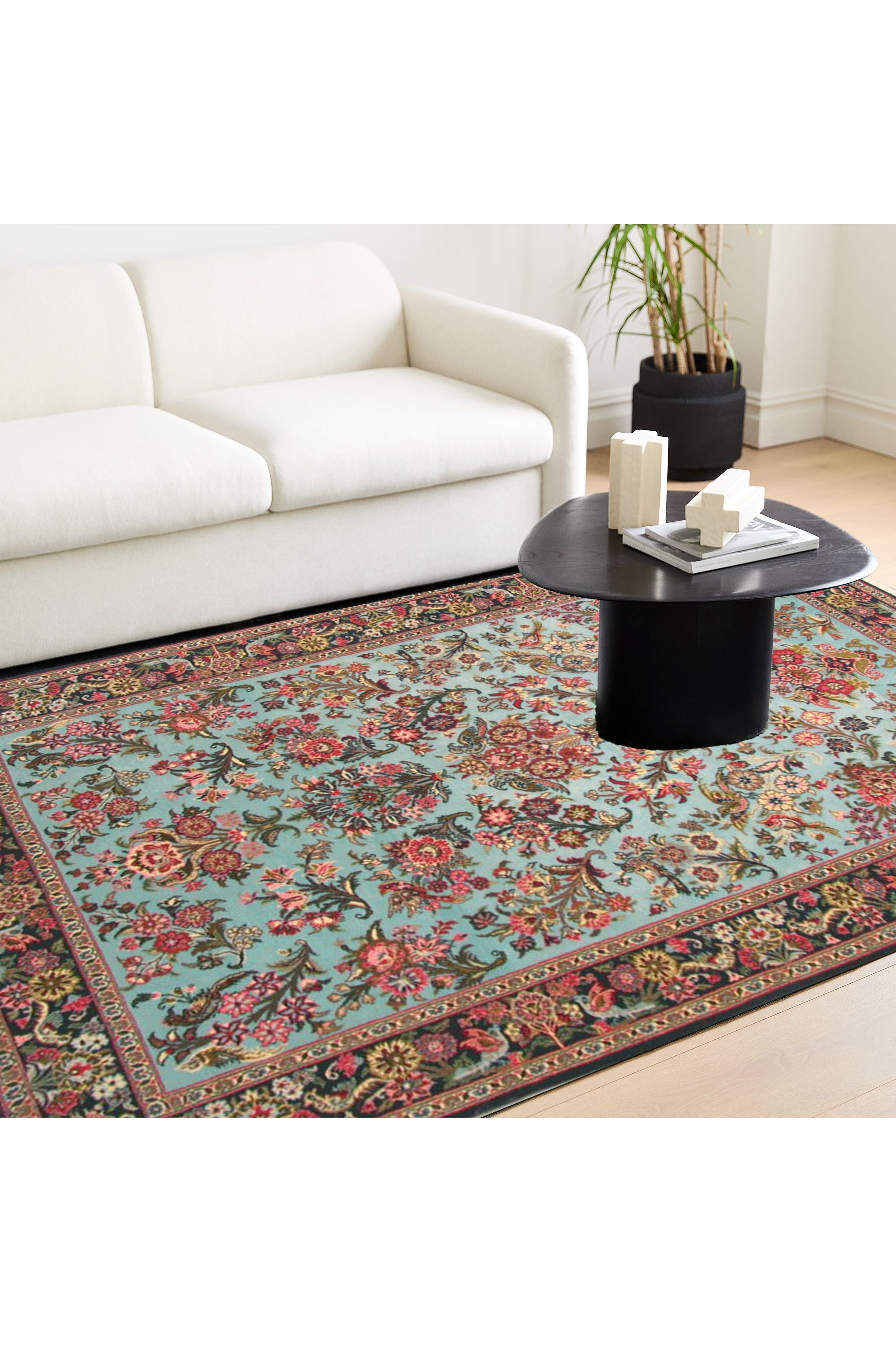 Kum Floral Hand Knotted Wool Rug - 219x143 | Buy Rugs Online | Cyrus Rugs