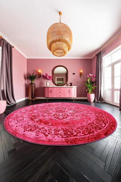 Evoke Distressed Rug - 107 Pink