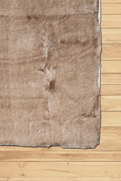 Faux Bunny Fur Rug  - N4-Beige