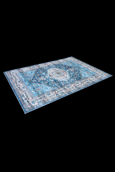 Faux Fur Traditional Rug  - 122 Blue