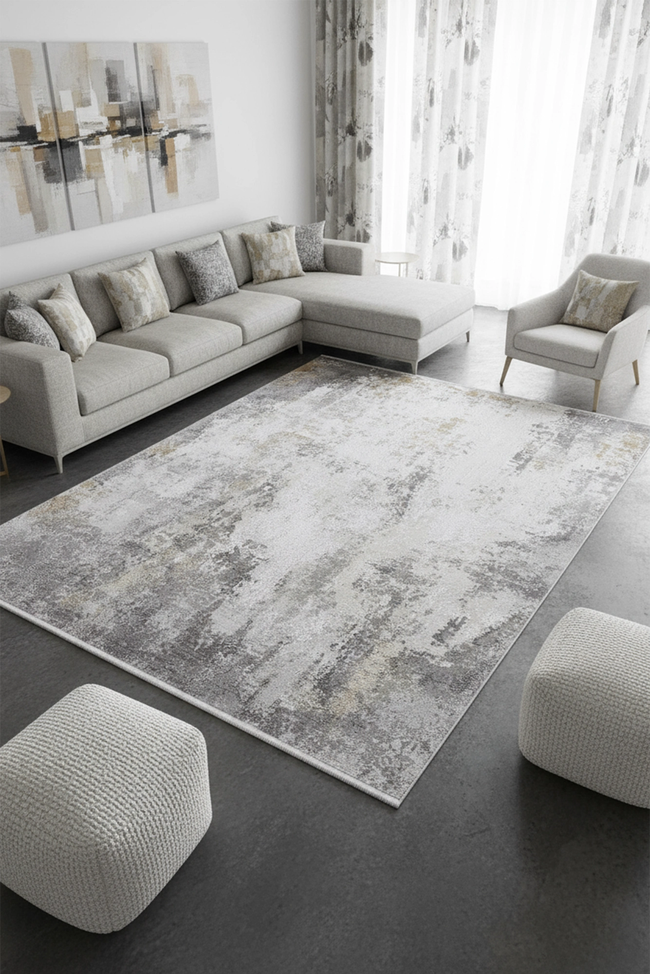 Fusion Embossed Rug - 101 Grey