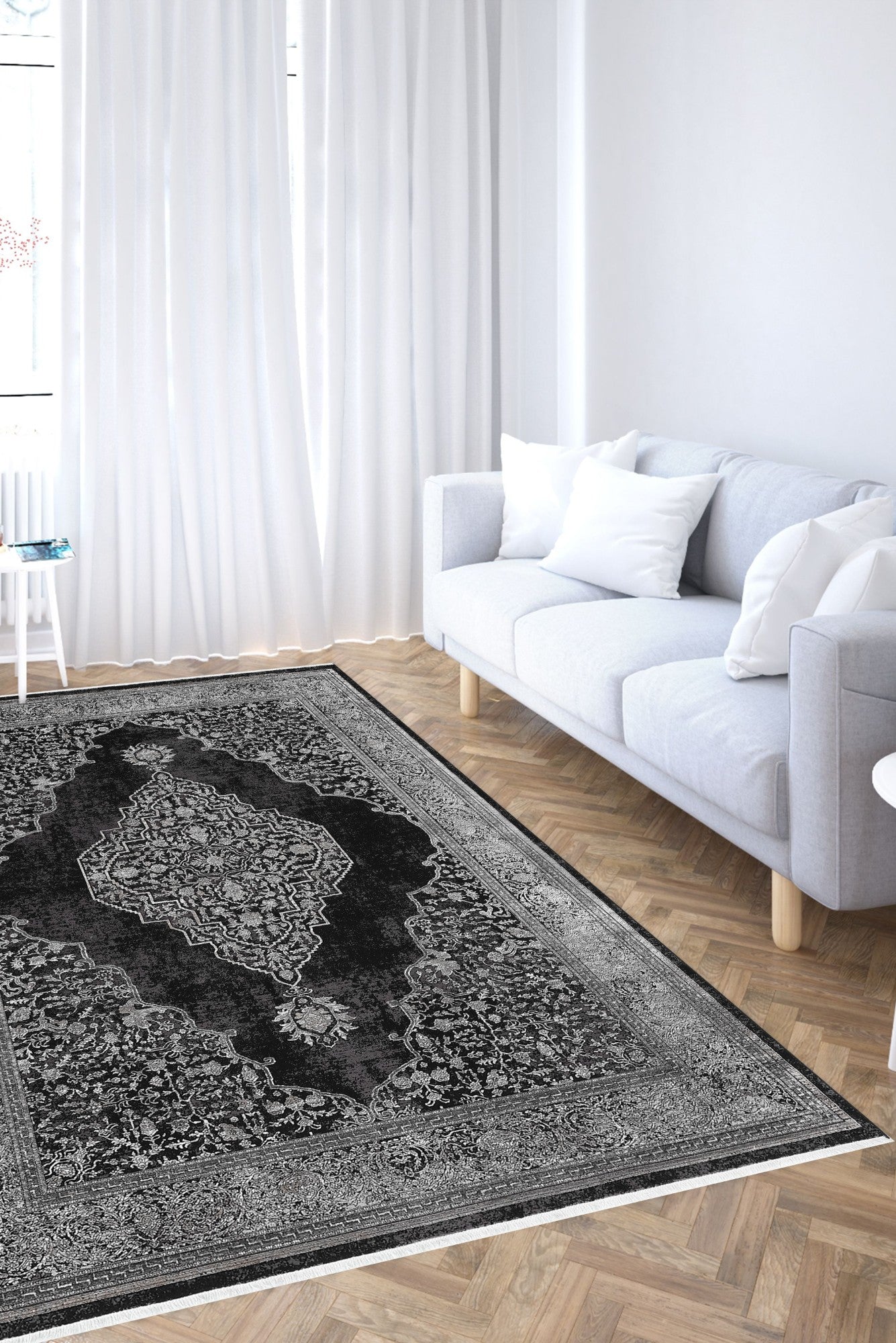 Fusion Embossed Rug - 111 - Black