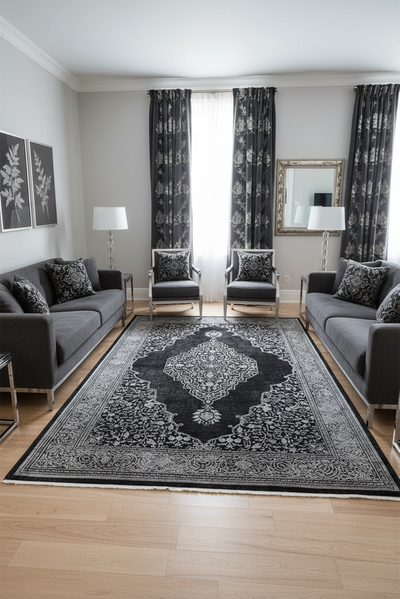 Fusion Embossed Rug - 111 - Black