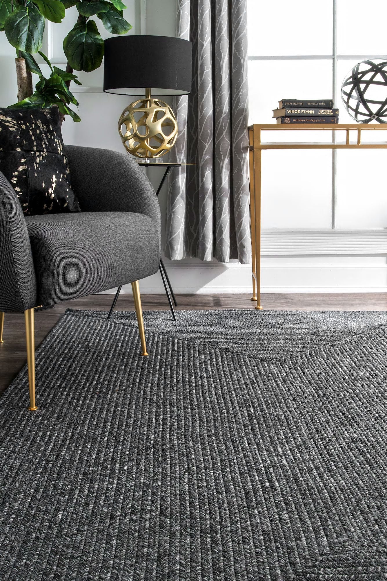 San Paulo Flatweave Rug - 102 Charcoal